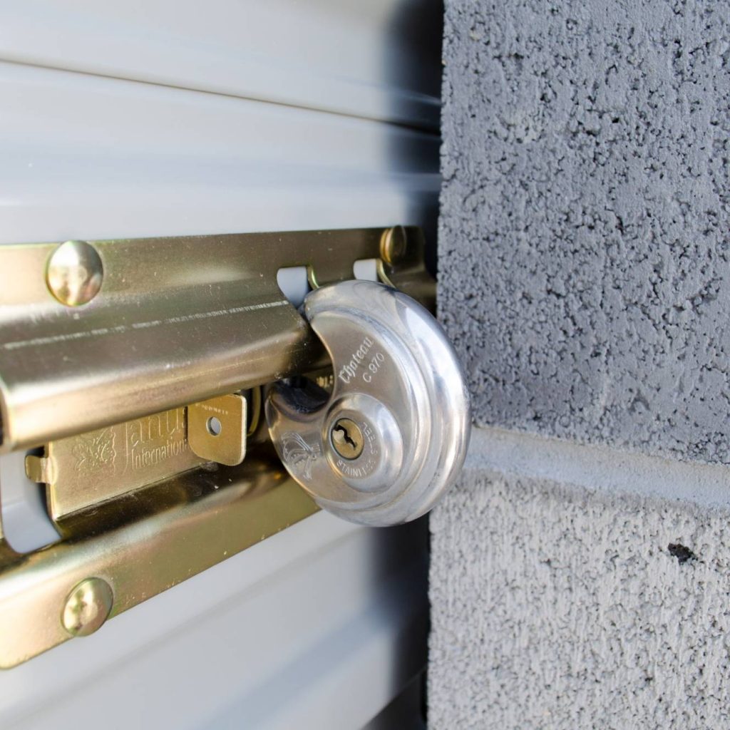A lock on one of our secure storage units in Springville Utah